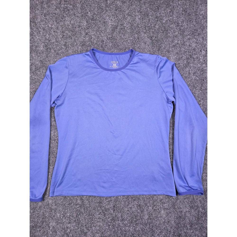 Patagonia Capilene Base Layer Shirt Womens Small Blue Long Sleeve Crew Neck